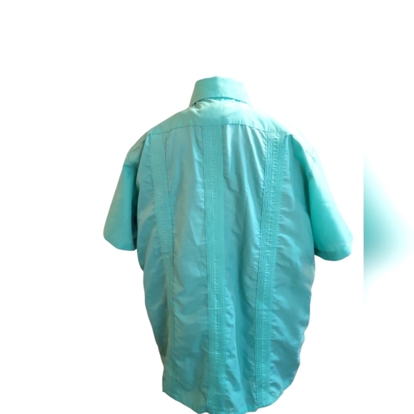 Haband Guatavera Turquoise Short Sleeve Large Shirt with Embroidery - Picture 6 of 11